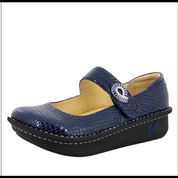 Alegria Shoes - Alegria Paloma Jazzy Blue Mary Jane Platform Shoes 37